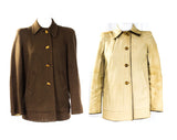 Size 6 1930s Reversible Coat - Authentic 30's Wool Tweed & Cotton Canvas Jacket with Art Deco Buttons - Rustic Ladies Work Wear - Bust 36