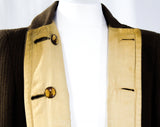 Size 6 1930s Reversible Coat - Authentic 30's Wool Tweed & Cotton Canvas Jacket with Art Deco Buttons - Rustic Ladies Work Wear - Bust 36