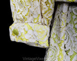 Size 6 Spring Suit - 1960s Yellow & White Lace Cocktail Dress and Jacket - Tailored Sleeveless Sheath - NWT 60s Deadstock - Bust 34.5