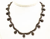 Exquisite Sterling Silver & Marcasite Necklace - Victorian Style Antique Inspired 40s 50s Beauty - Studded Teardrops and Swags - Gorgeous
