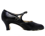 As Is Deco 1920s Shoes with Cutwork - Size 5.5 Authentic 20s 30s Black Leather Pumps - Cutouts & Triangle Open Sides - Rare NOS Deadstock