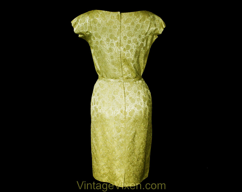 Size 4 1950s Gold Cocktail Dress & Jacket - Sexy 50s Bombshell Wiggle Vintage Vixen Clothing Size 4 1950s Gold Cocktail Dress & Jacket - Sexy 50s Bombshell Wiggle Vintage Vixen Clothing