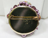 Exquisite Purple Collage Pin & Earrings - 1950s 1960s Unique Demi Parure - Lampwork Beads - Millefiore Glass - Metal Stars - Brooch - 42632