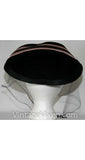 50s New Look Hat - Paris Chic 1950s Black Velvet & Pink Satin Veiled Hat - Suzy Et Paulette - Glamorous - Chapeau - Chic - Spring - 23444