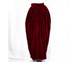 Size 10 Red Velvet Skirt - YSL Designer Cranberry Maroon Formal Full Ball Gown Style - Winter Yves St Laurent France - Medium - Waist 28