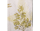 Botanical Print 1970s Fabric - 9 Yards x 37 Inches - White Cream Bronze Brown - For Drapes Pillows or Upholstery - Gold Stripe 70s Yardage