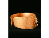 Bold 1950s Brass Cuff Bracelet with Marcasite Studs - Summer - Goldtone - 1950s - Steel Gray - Bold - Rockabilly - Deadstock - 40151-1