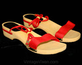Made In Italy 1960s Red Sandals - Size 8 - Summer - Euro - New In Box 40012-4