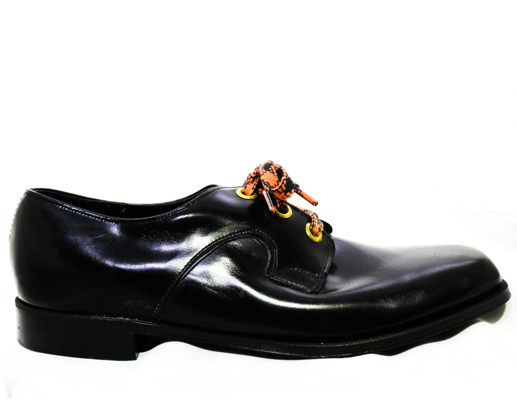 Size 9 Men's Dress Shoes - Funky 1960s 70s Black Mens Oxfords with Ora Vintage Vixen Clothing Size 9 Men's Dress Shoes - Funky 1960s 70s Black Mens Oxfords with Ora Vintage Vixen Clothing