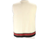 Size 10 Southwestern Vest - 50s 60s Red Black Ivory Chimayo Style Wool - Sleeveless Ethnic 1960s Modernist - Mayan Modern Look - Bust 39