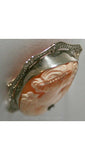 Exquisite Edwardian Habille Cameo in 14KT Filigree Frame - Antique Gold Pin - Brooch - Converts to Necklace - Gibson Girl Look - 28052-1