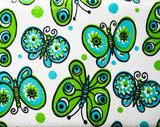 60s Butterflies Vinyl Case - 1960s Butterfly Print - Cosmetic Storage - Toiletry Kit Case - Original Mirror - Celebrity New York - 43321