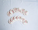 50s Hostess Set - Set of 12 Matching Paper Napkins, Place Mats, Square Napkins, Coasters - Paper Luncheon Linens - 1950s Femme Pink Roses