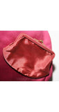 Beautiful 1940s Merlot Satin Evening Purse Handbag with Chain Strap - Bags by Josef - Brass & Wine Purple 40s Hollywood Style - 39443-1