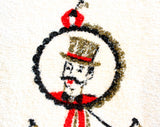 1950s Bathroom Hand Towels - Guys & Dolls Victorian Powder Room Novelty Theme - 50s 60s Kitsch Bath - Red Black - 2 Bucilla Towels - 49680