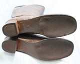 Size 9 Trompe L'Oeil 60s Boots - Brown Waterproof Rubber - 1960s Winter Boot - Faux Buckle & Strap - Fleece Lined - Deadstock Tall Shoes