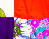 Size 10 Hippie Wrap Skirt - Colorful Floral Patchwork 60s 70s Maxi - Barkcloth Hawaiian Polynesian Summer Fabrics - Medium - Waist 29 to 30