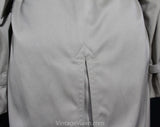 Pierre Cardin Men's Trench Coat - Size XS or Ladies 8 - Classic Tan 1980s Designer Overcoat with Logo Buttons - Paris Spy Style - Chest 36