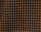 Size 12 Brown Wool Suit with Plush Black Velvet Collar - Designer Oscar de la Renta Jacket & Skirt - Autumn Fall Check Suiting - Waist 30.5