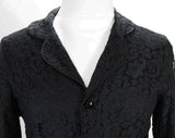 Size 8 50s Suit - 1950s Navy Lace Jacket & Skirt - Dark Blue Early 60s Audrey Style Elegant Summer Outfit - Satin Piping - Waist 26.5