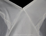 Size 8 White Full Slip - 1950s Deadstock Vintage Lingerie - 50s Pure White Nylon Tricot Dress Slip - Simple Classic - Adjustable - Bust 36.5