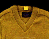 1960s Boy's Sweater - Child Size 6 Mustard Yellow Wool Mohair Pullover - Classic Retro Long Sleeve Knit Top - NWT Deadstock - Chest 26.5