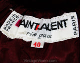 Size 10 Red Velvet Skirt - YSL Designer Cranberry Maroon Formal Full Ball Gown Style - Winter Yves St Laurent France - Medium - Waist 28