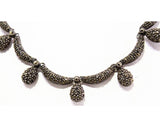 Exquisite Sterling Silver & Marcasite Necklace - Victorian Style Antique Inspired 40s 50s Beauty - Studded Teardrops and Swags - Gorgeous