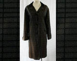 XL Ladies' 50s Sharkskin Coat - Size 20 - 1950s Outerwear - Copper Brown & Black Changeable Chameleon Canvas - Velveteen Collar - 43079