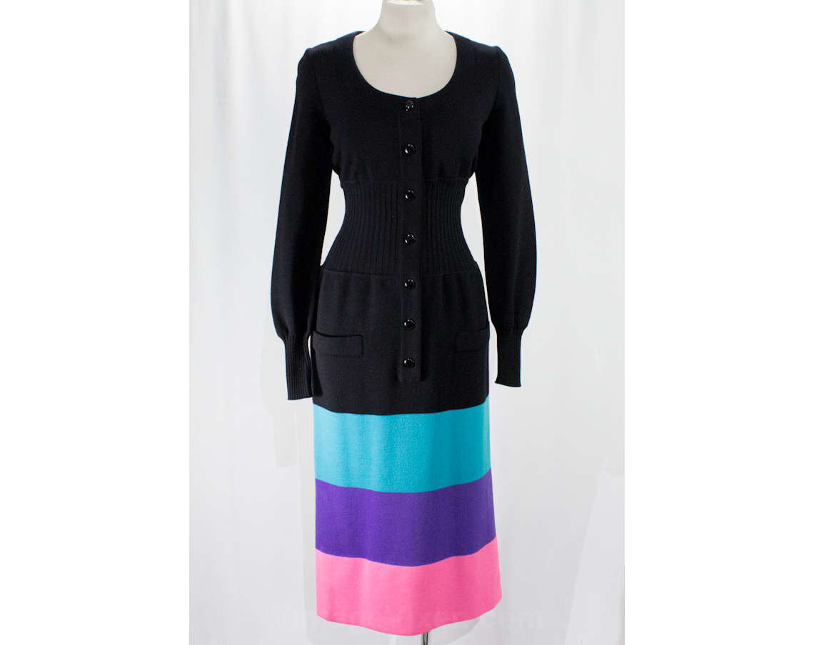patou dress designer Vintage 1960s Designer Patou A Line Dress W/ A Line Coat Evening or Street Length Vogue Paris Original 2029 Size 12 Bust 34 W/ Sew in Label