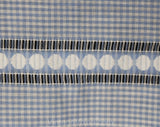 Size 6 1950s Gingham Skirt - Light Blue Checked Cotton 50s Full Pleated Summer Skirt with Original Belt - Sheer Stripes - Waist 26 - 50144