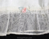 Antique White Satin Baby Dress - Toddler's Chemise with Rosettes Ribbons & Embroidery - Size 2T Girls Spring 1910s 1920s Under Dress