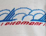 Mens Small Ski Sweater - Retro 70s Piedmont Airlines Men's Pullover - 1970s White Red Blue Wool Knit - Long Sleeve Winter Top - Chest 38