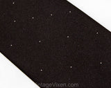 Oscar de la Renta Designer Tie - 1980s Dark Brown Men's Necktie - Chocolate Dotted Brocade 70s 80s Mens Wear - Preppy Label - Fall Autumn