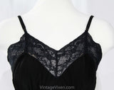 Size 2 1930s Rayon Slip - Black Bias Cut Negligee - 30s 40s Pin-Up Girl Full Slip with Lace Trim - 1940s Boudoir - Cold Rayon - Bust 34.5