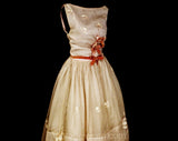 XXXS 1950s Pink Cocktail Dress - Size 000 - Teen Girls 12 - Powder Pink Fit and Flare 50s Debutante Silk & Velvet - Girl Next Door - Bust 30