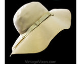 Neutral Felt Hat - Taupe Wool Wide Brim 1970s Millinery from Saks 5th Avenue - Spring Fall - Floppy Slouch Brim - Sophisticated 70s Chic