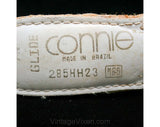 Size 7 Shoes - 1970s White Espadrille Sandals with Nomadic Beading - 7N Summer 70s Espadrilles - Wedge Heel - Made In Brazil - 39996-1