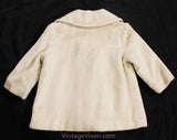 Size 2T 1960s Coat - Motown Toddler Overcoat - 60s Mod Double Breasted Faux Fur Jacket - Boys or Girls - Hipster Beige & Brown - Chest 24
