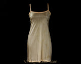 Size 8 1920s Chemise - Flapper Style Fleshtone Peach Jersey Knit Full Slip with Bandeau Bust - Authentic 20s Lingerie - Deadstock with Tag