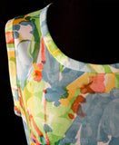 Size 4 Cute 70s Dappled Watercolor Maxi Dress Set - Shirt, Jacket & Skirt - Summer - Deadstock - Bust 35 - Jackfin New York - 36635-1