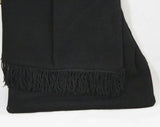 1940s Avant Garde Black Handbag - Modernist 40s Asymmetric Purse with Fringed Flap - 40's Winter Bag with Film Noir Style - Lewis Label