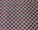 50s Cotton Diamond Fabric - 5 Yards x 35.5 Inches Wide - Magenta Pink Brown & White Tiny Squares Geometric Print Yardage - 1950s Five Yards