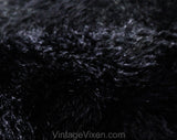 Soft Black Hat with Brass Buttons & Velvet Band - Furry Velvety Napped Felt - 1930s Look Floppy Brim Millinery - Mixed Eras - Eva NYC Label