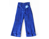 Girl's Size 6 Pants - Hippie Corduroy 60s 70s Child's Pant - Spring Fall BellBottoms with Pocket Full Of Poseys - Daisy Flower - Waist to 23