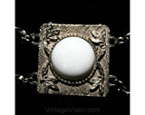 Beautiful Grecian Chain Link Belt by Hattie Carnegie - Size 12 - Vintage Style - Laurel Leaf - Scallop Silver Color Chain - 39386 1