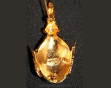 Fierce Thai God 1950s Pin - Brooch - Goldtone - Signed - Enamel - Rhinestone Eyes - Buddhist Temple Style - 50s Asian Jewelry - 32151