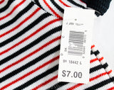 Small Striped Shirt with Hood - 1970s Short Sleeve Hooded Top - Navy Blue Red & White - Ladies 2 to 6 - Teen Girls 14 16 - NWT 70s Deadstock
