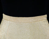 Size 6 Gold Mini Skirt - 1960s Vintage Vixen - 60s Metallic Short Skirt - Glam Go Go Girl Cocktail Style - Small - Waist 25.5 - 42267