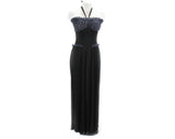 Large 1940s Black Strapless Slip with Sheer Navy Lace Bustline - Size 12 Halter Full Slip - Medium 40s Pin-Up Girl Burlesque - Bust to 40